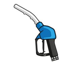 Icon / Clipart<br />Petrol Station Dispenser Pump & Nozzle (blue)