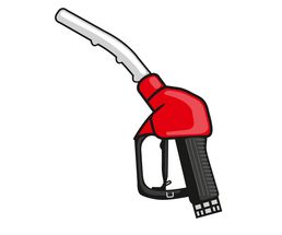 Icon / Clipart<br />Petrol Station Dispenser Pump & Nozzle (red)