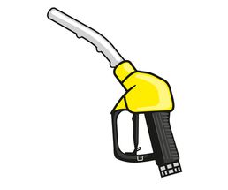 Icon / Clipart<br />Petrol Station Dispenser Pump & Nozzle (yellow)