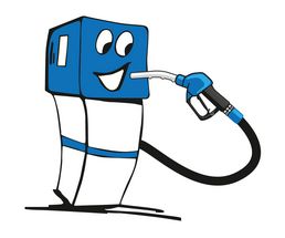 Icon / Clipart<br />Petrol Station Dispenser Pump & Nozzle (blue)