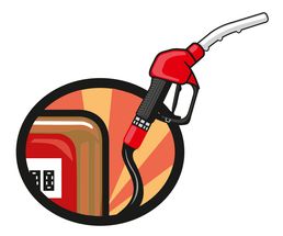 Icon / Clipart<br />Petrol Station Dispenser Pump & Nozzle (red)