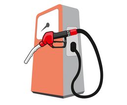 Icon / Clipart<br />Petrol Station Dispenser Pump & Nozzle (red)