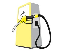 Icon / Clipart<br />Petrol Station Dispenser Pump & Nozzle (yellow)