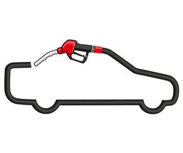 Icon / Clipart<br />Petrol Station Nozzle & Hose (red)