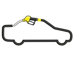 Icon / Clipart<br />Petrol Station Nozzle & Hose (yellow)