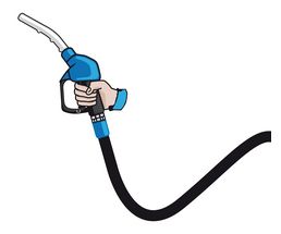 Icon / Clipart<br />Tankstelle Zapfventil & Schlauch Hand (blau)