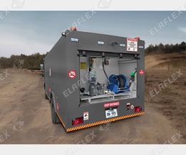 Tankwagen mit Schlauchtrommel mit Rückholfeder-System blau, ZVA Slimline 2 grün