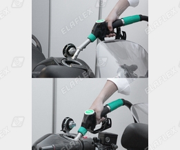 Motorcycle refuelling at the petrol station