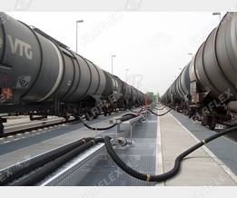 Rail tanker unloading of petroleum based products
