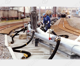 Rail tanker loading and unloading of petroleum based products