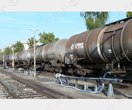 Rail tanker unloading of petroleum based products