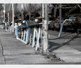 Rail tanker unloading of petroleum based products