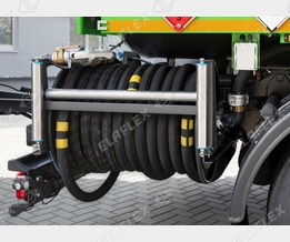 Road tanker with open hose reel, HD hose assembly, ZV 500 nozzle