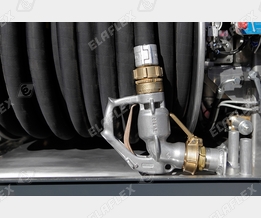 Road tanker reel with HD 50 hose assembly, ZV 500 nozzle