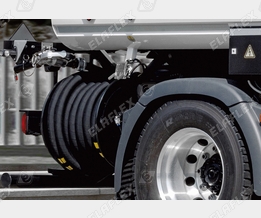Road tanker with open hose reel, HD hose assembly, ZV 500 nozzle