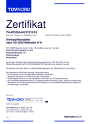 AD 2000 W0 Zertifikat für 
ELAFLEX HIBY