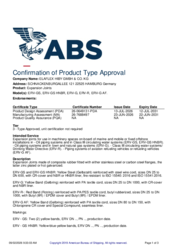 ABS (American Bureau of Shipping): Bauartzulassung
ERV-GS / ERV-GS HNBR / ERV-G / ERV-R